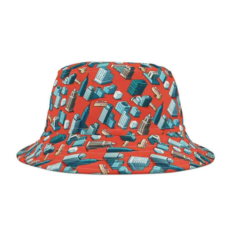 Urban Bucket Hat - City Buildings Polyester Style - DipaliZ