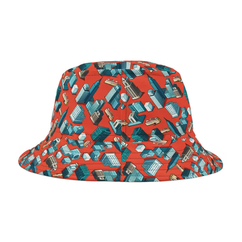 Urban Bucket Hat - City Buildings Polyester Style - DipaliZ