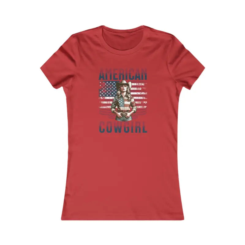 USA Flag Cowgirl Tee - Stylish and Comfy Western Style - DipaliZ