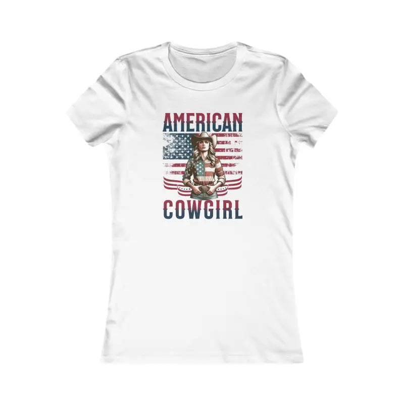 USA Flag Cowgirl Tee - Stylish and Comfy Western Style - DipaliZ