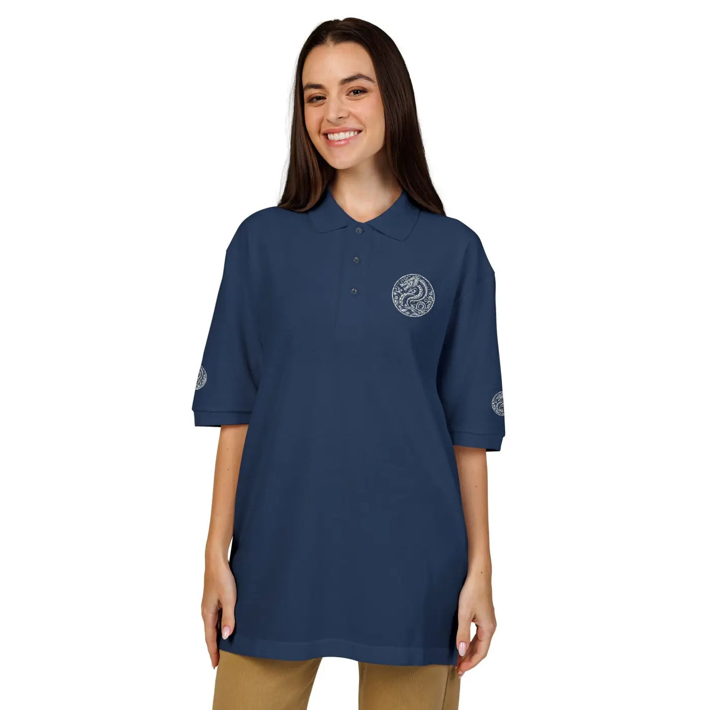 Stylish Embroidered Unisex Polo - Elegant Embroidery - DipaliZ
