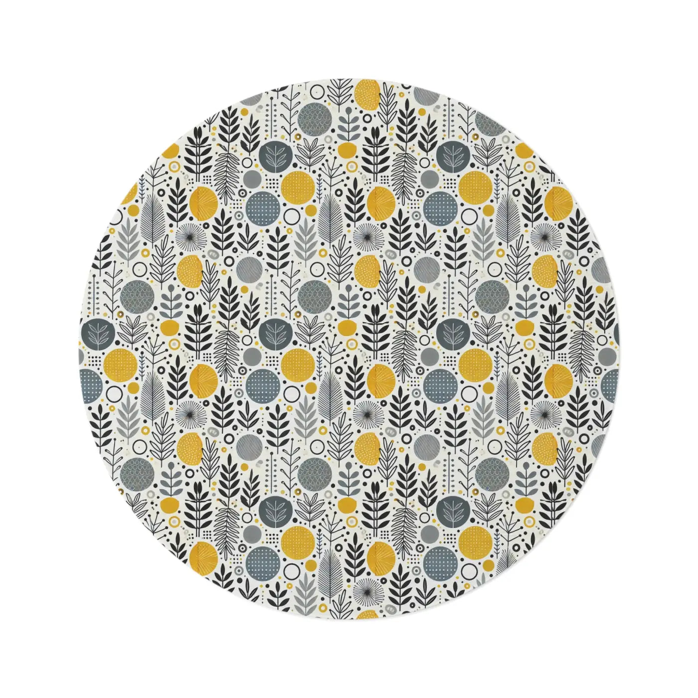 Stunning Round Rug - Stylish Floral Grey Design - DipaliZ