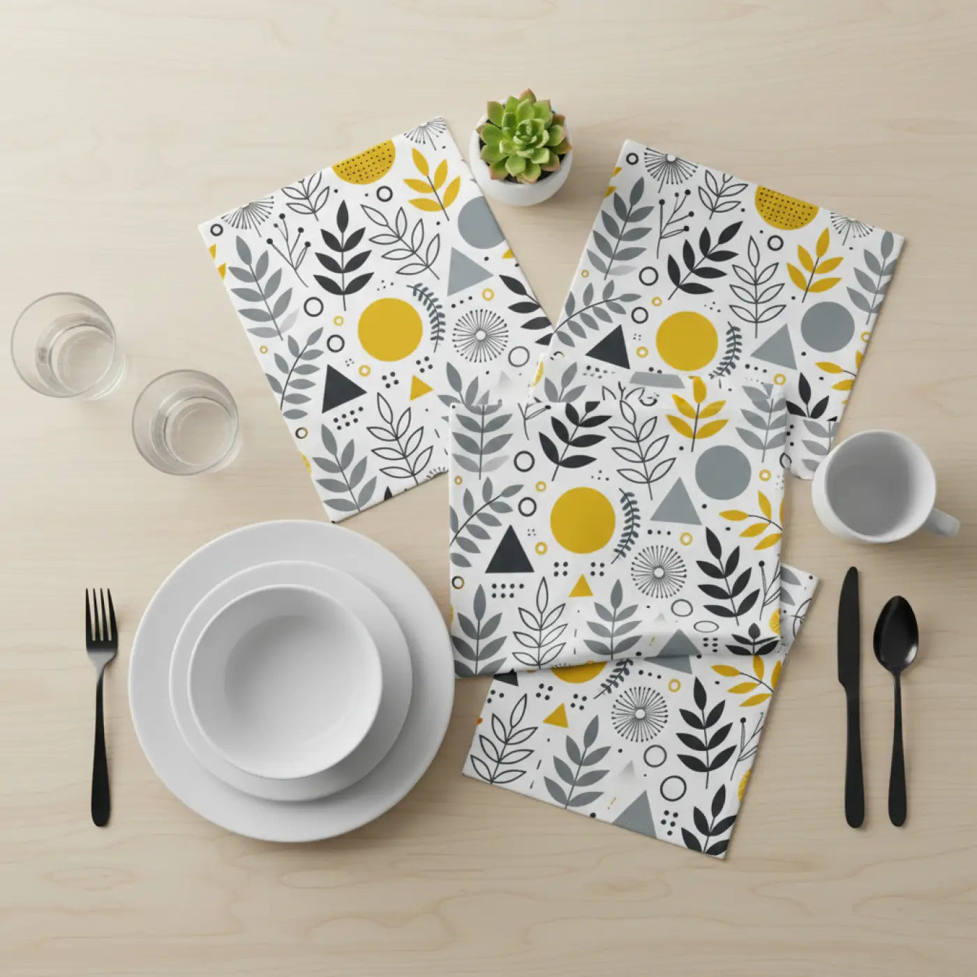 Stylish Geometric Pattern Napkins, Perfect for Dinner Parties, Weddings, Baby Showers, Thanksgiving, Holiday Decor