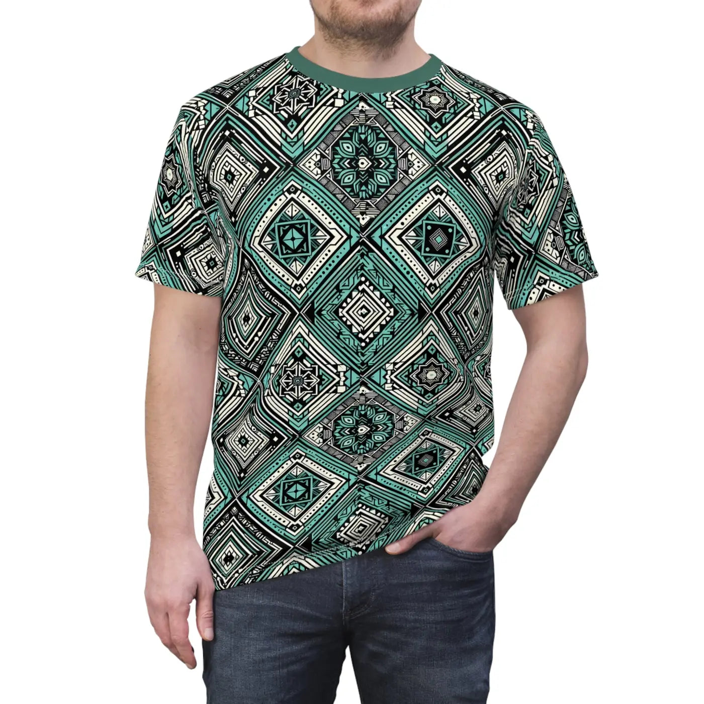 Stylish Geometric Unisex Tee - Bold Casual Outings - DipaliZ