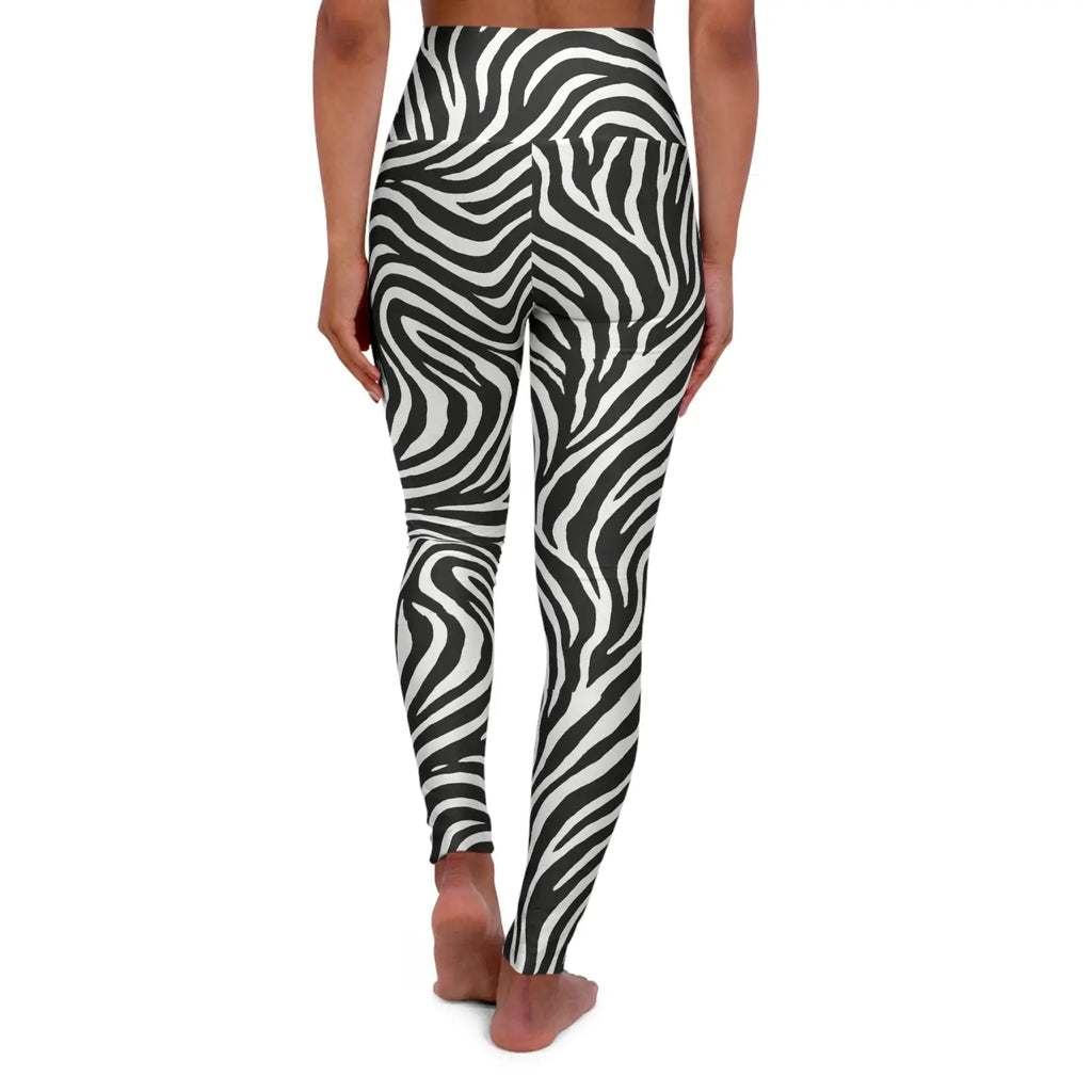 Zebra Print Yoga Leggings - Stylish High Waisted Activewear - DipaliZ