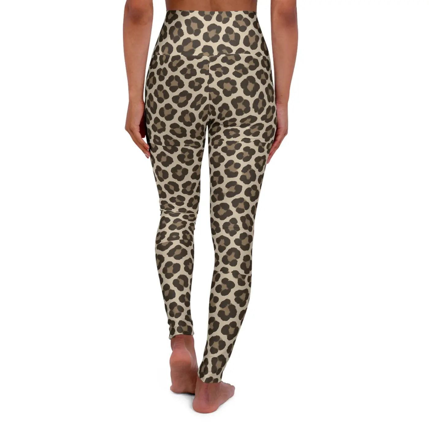 High Waisted Yoga Leggings - Leopard Print Activewear - DipaliZ