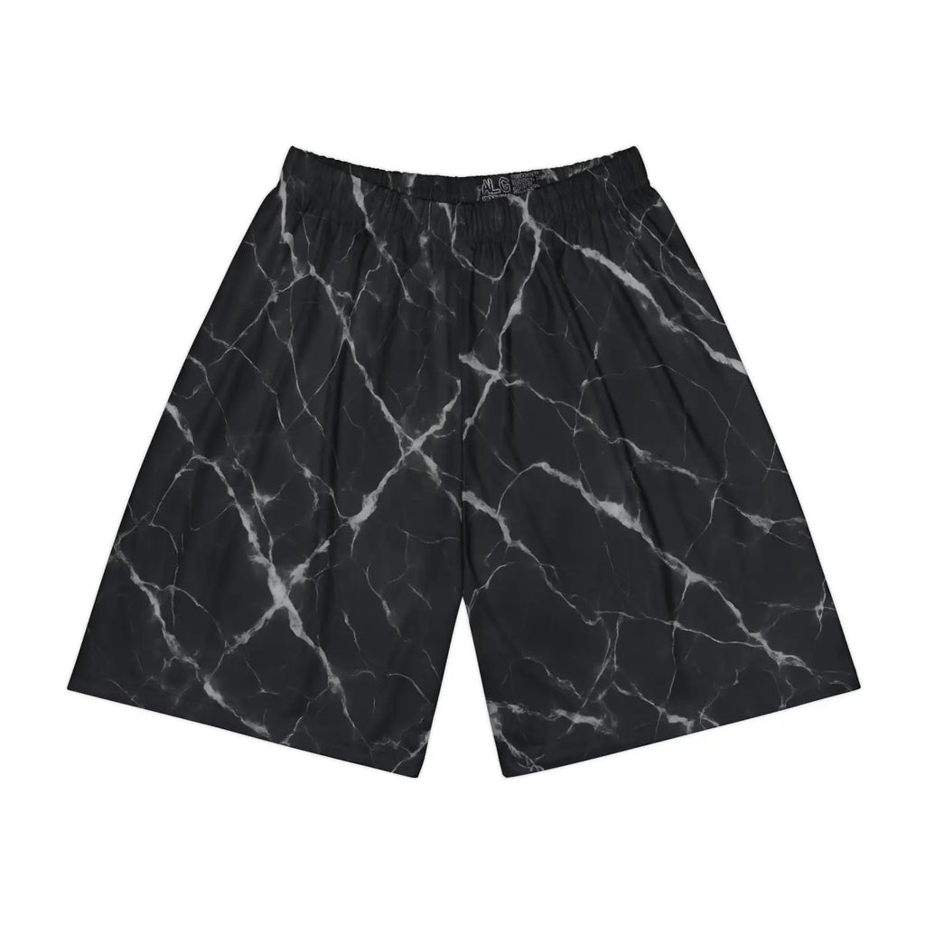 Marble Print Men's Sports Shorts - Casual Lounge Activewear - DipaliZ