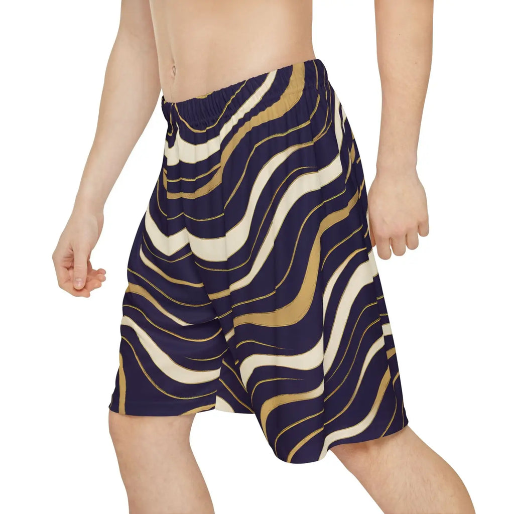 Sports Shorts - Dynamic Waves Design Casual Summer - DipaliZ