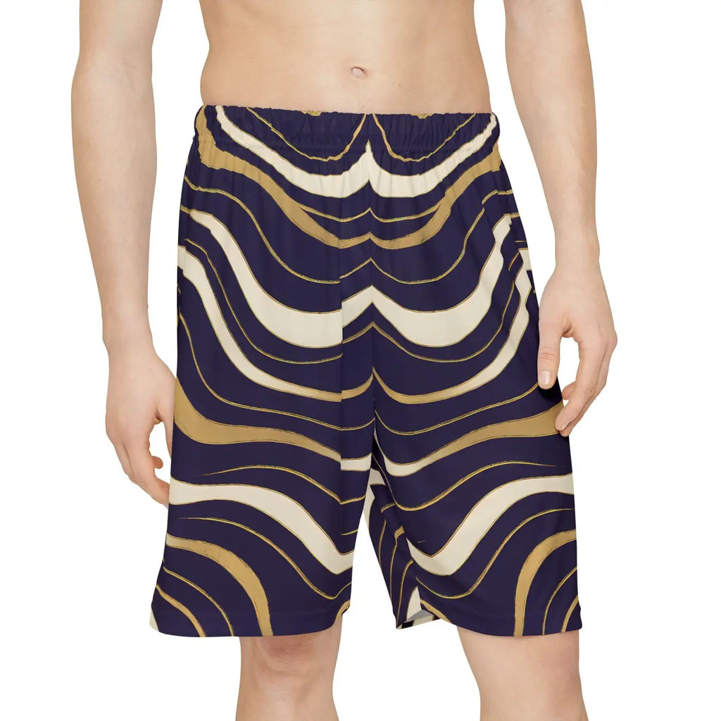 Sports Shorts - Dynamic Waves Design Casual Summer - DipaliZ