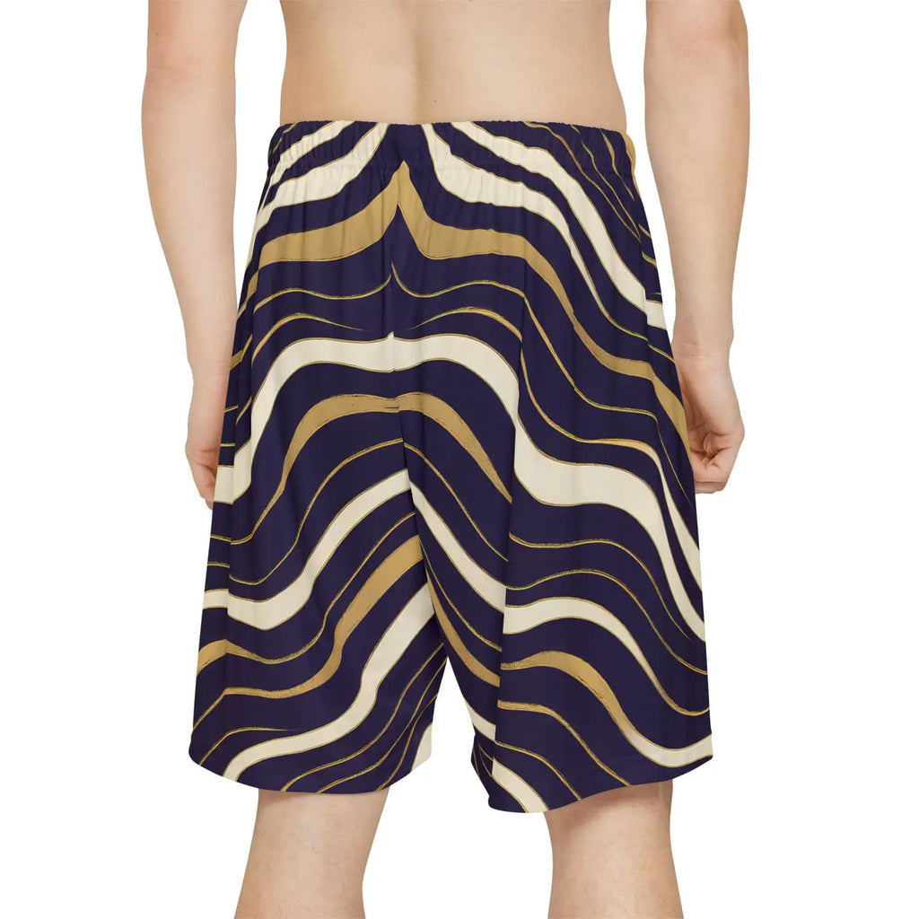 Sports Shorts - Dynamic Waves Design Casual Summer - DipaliZ