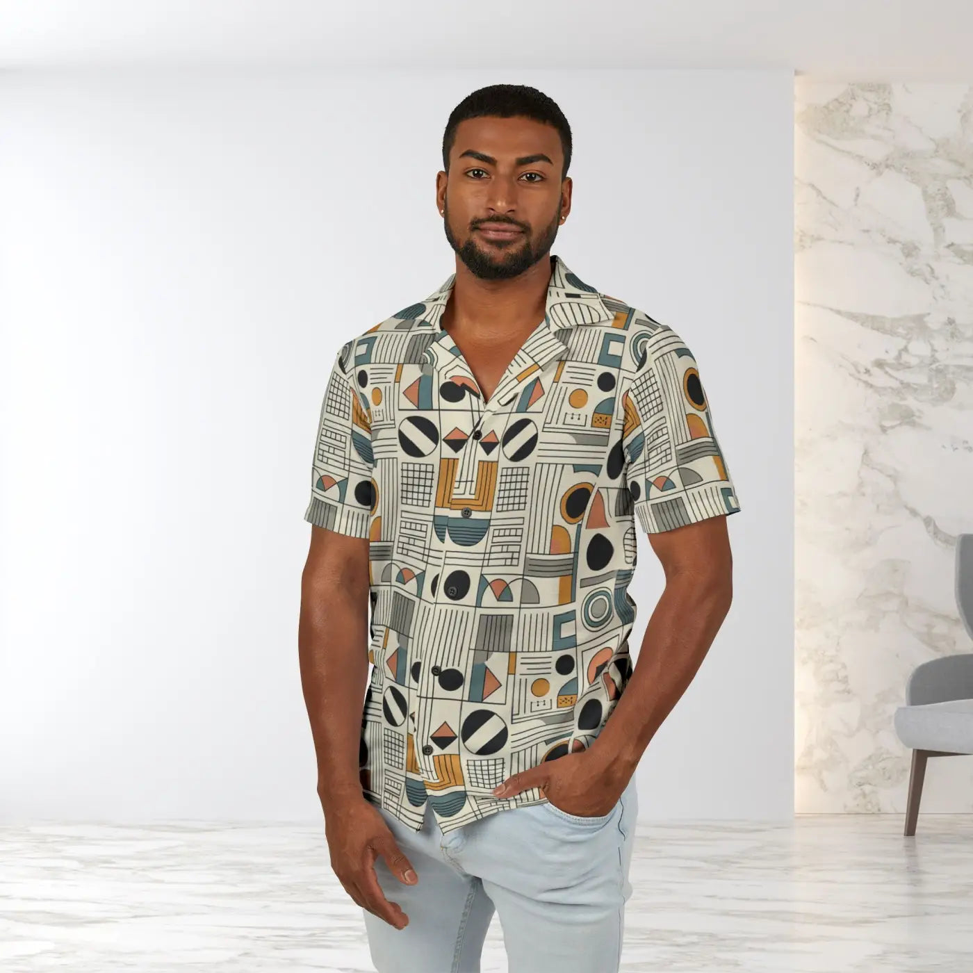 Hawaiian Camp Shirt - Bold Summer Beach Days - DipaliZ
