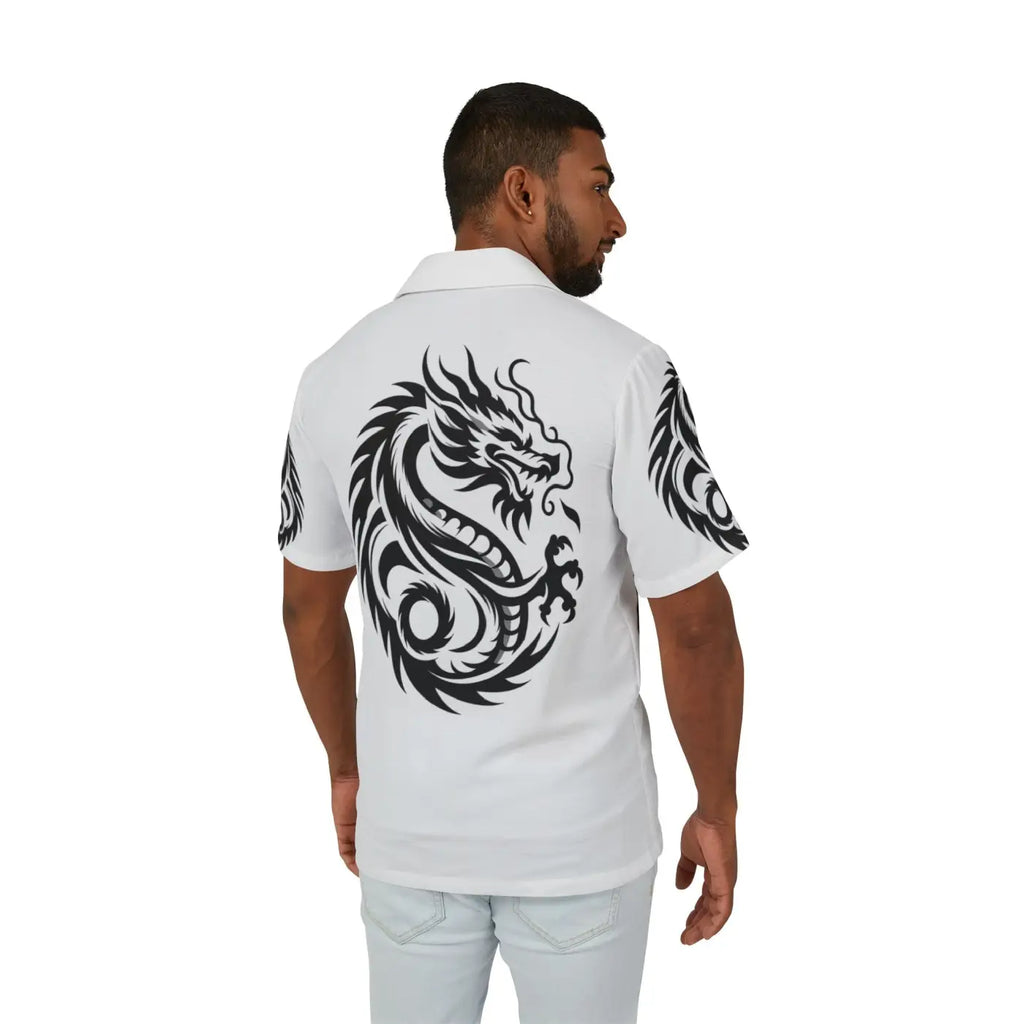 Hawaiian Camp Shirt - Dragon Print Summer Style - DipaliZ