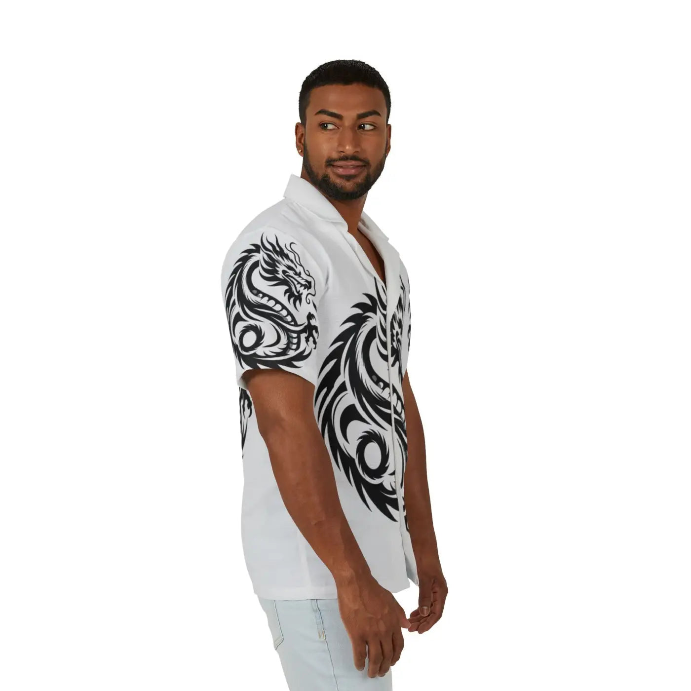 Hawaiian Camp Shirt - Dragon Print Summer Style - DipaliZ