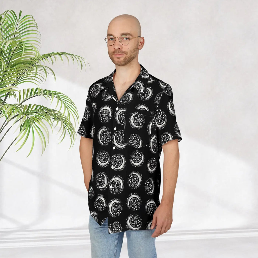 Celestial Hawaiian Button-Down - Unisex Summer Style - DipaliZ