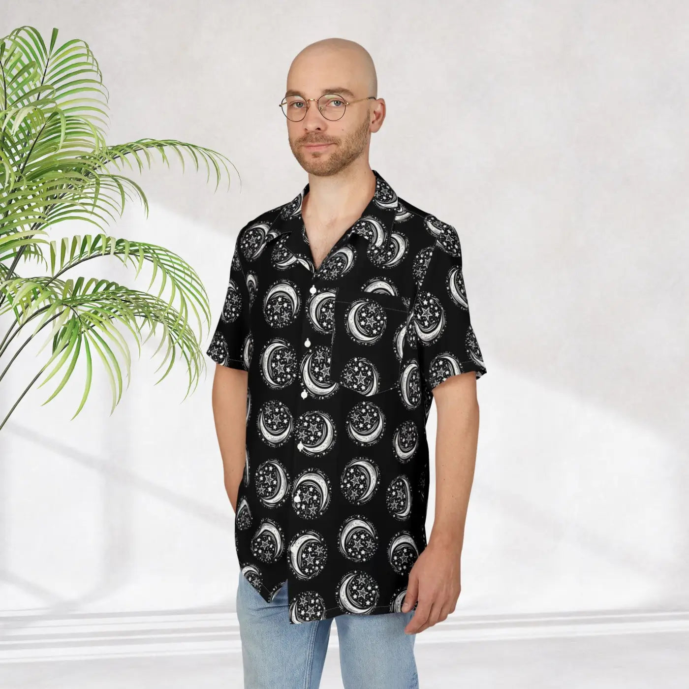 Celestial Hawaiian Button-Down - Unisex Summer Style - DipaliZ
