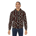 Cozy Black Red Patterned Hoodie - Stylish Unisex Zip - DipaliZ