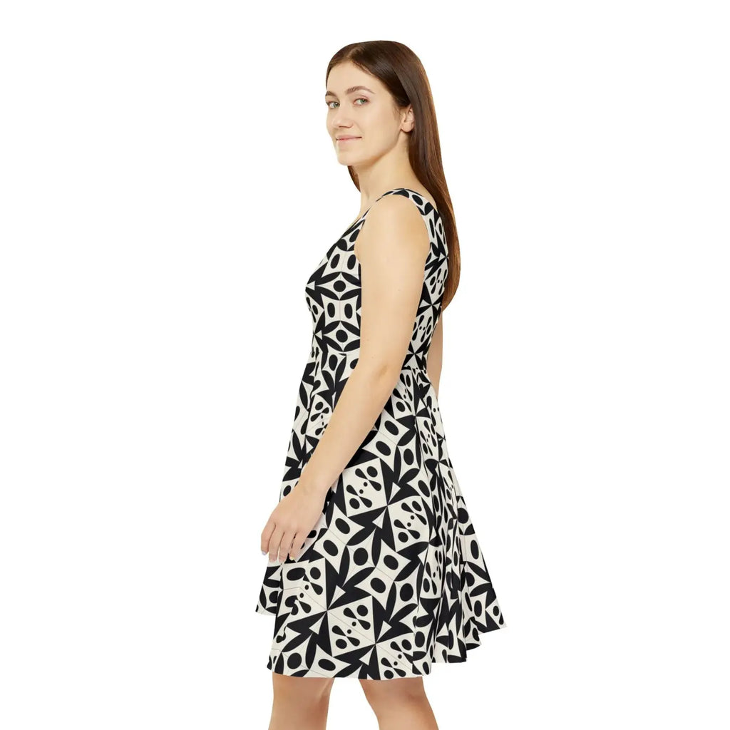 Women's Skater Dress - Vibrant Abstract Pattern Party Wear - DipaliZ