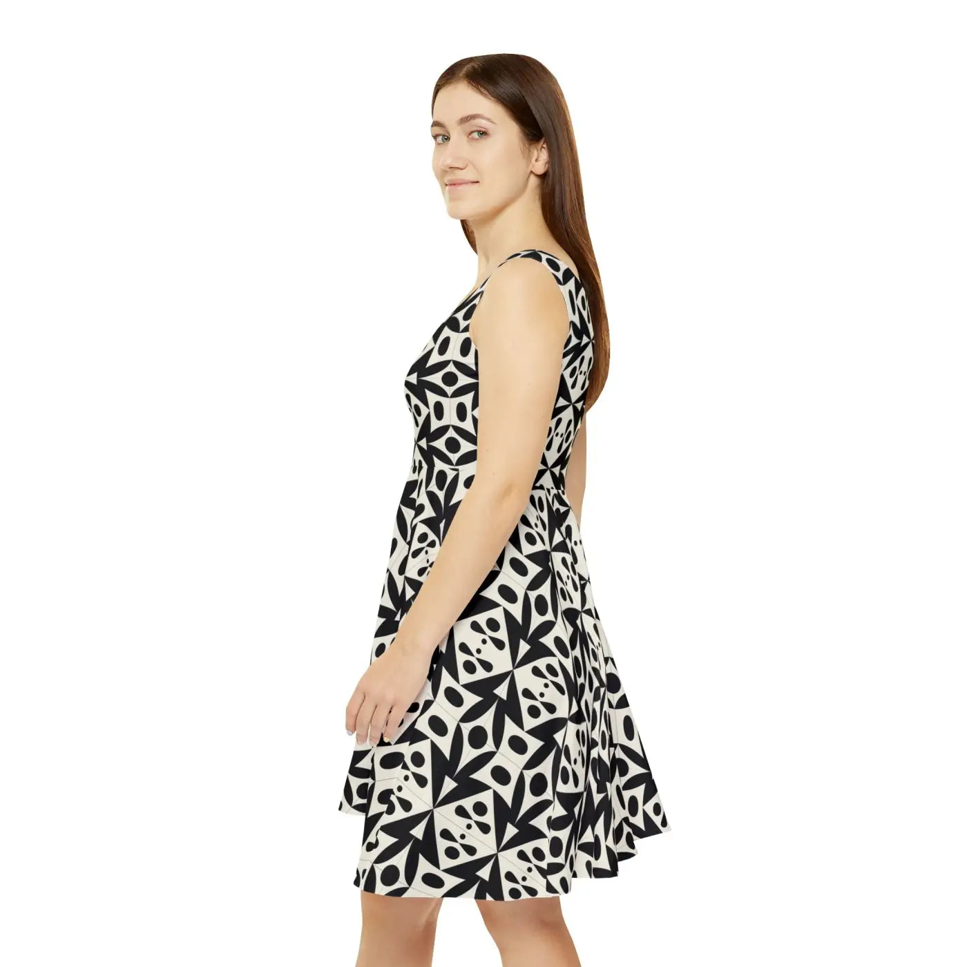 Women's Skater Dress - Vibrant Abstract Pattern Party Wear - DipaliZ