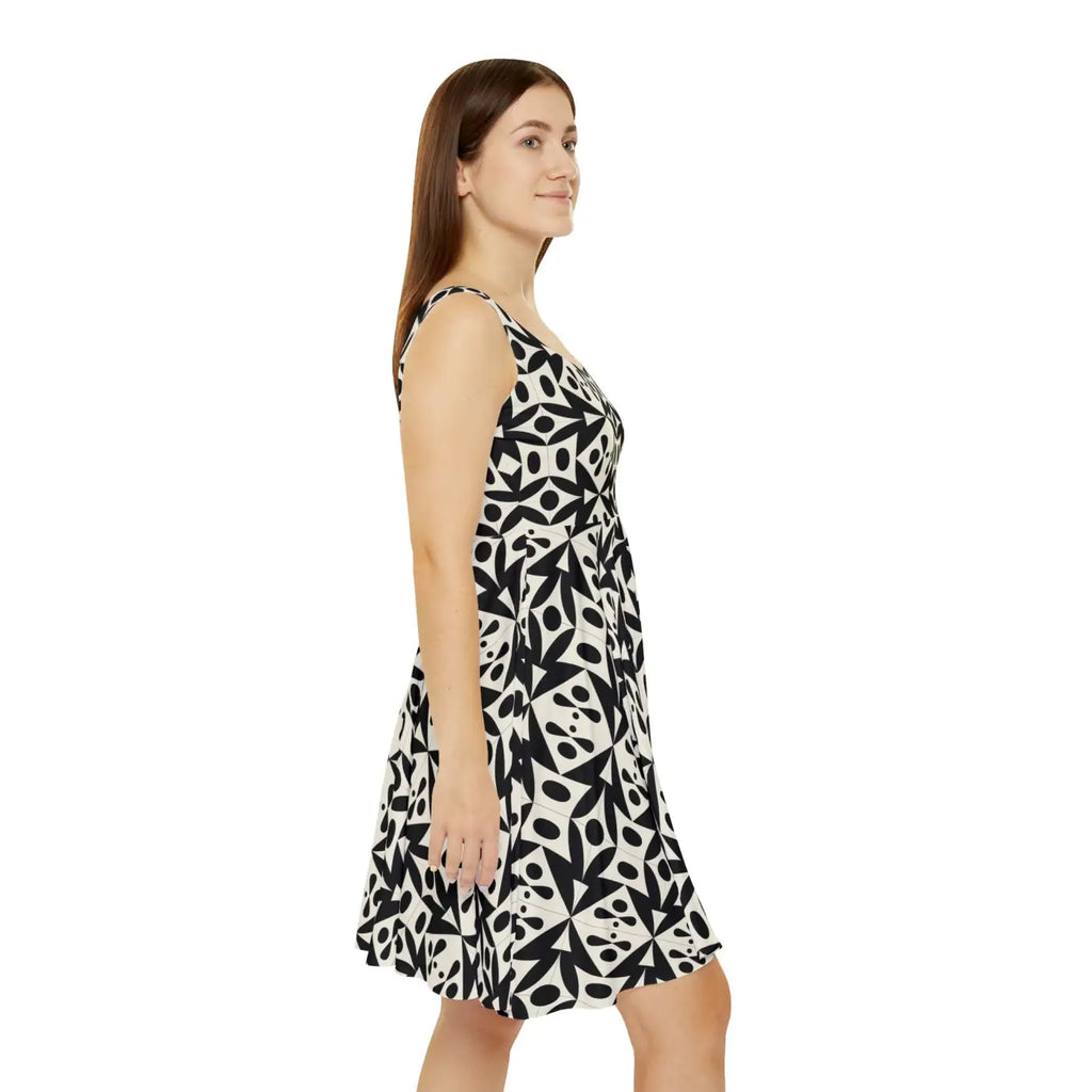 Women's Skater Dress - Vibrant Abstract Pattern Party Wear - DipaliZ