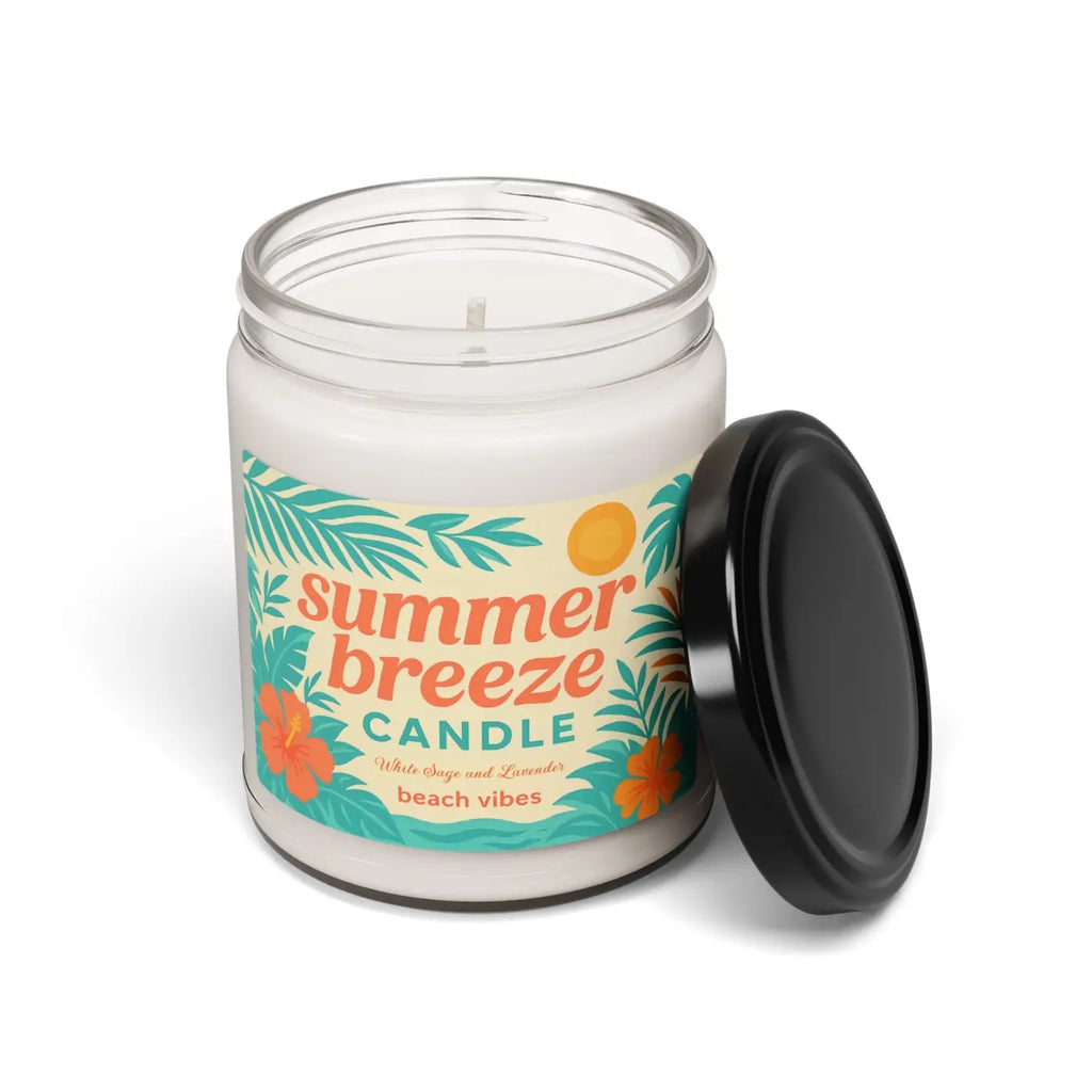 Summer Breeze Scented Soy Candle - Cotton Wick Beach Vibes - DipaliZ