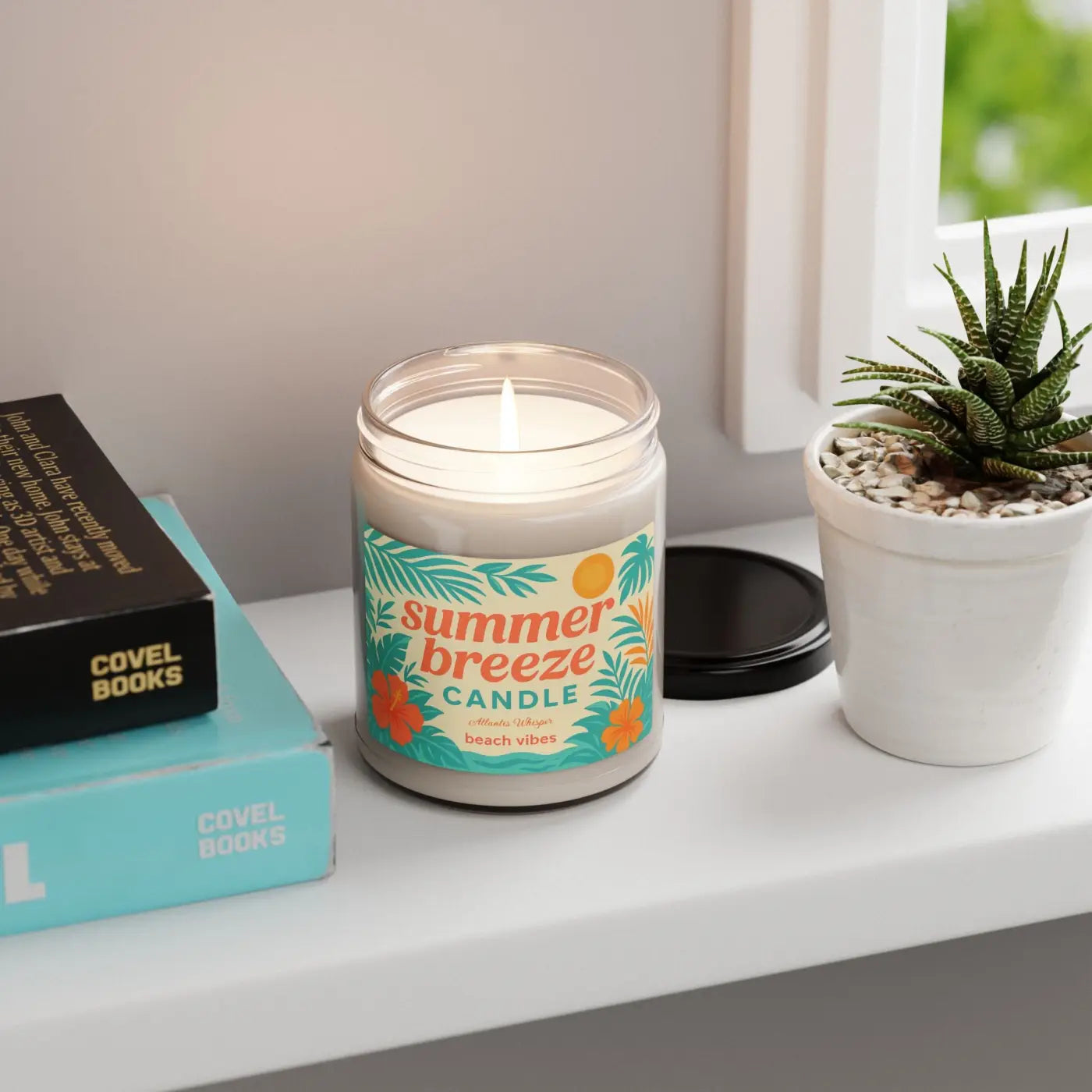 Summer Breeze Scented Soy Candle - Cotton Wick Beach Vibes - DipaliZ