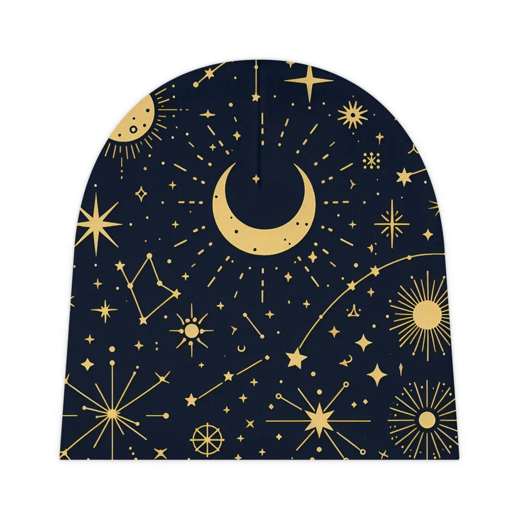 Sun and Stars Baby Beanie - Cozy Unique Pattern - DipaliZ