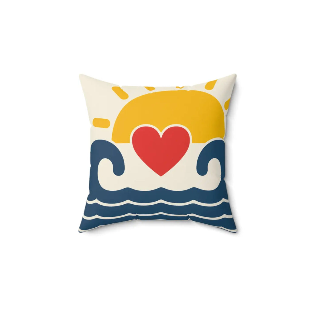 Stylish Indoor Pillows - Sun and Waves Spun Polyester - DipaliZ
