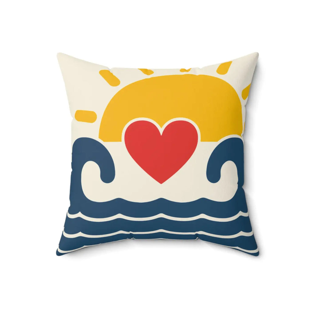 Stylish Indoor Pillows - Sun and Waves Spun Polyester - DipaliZ