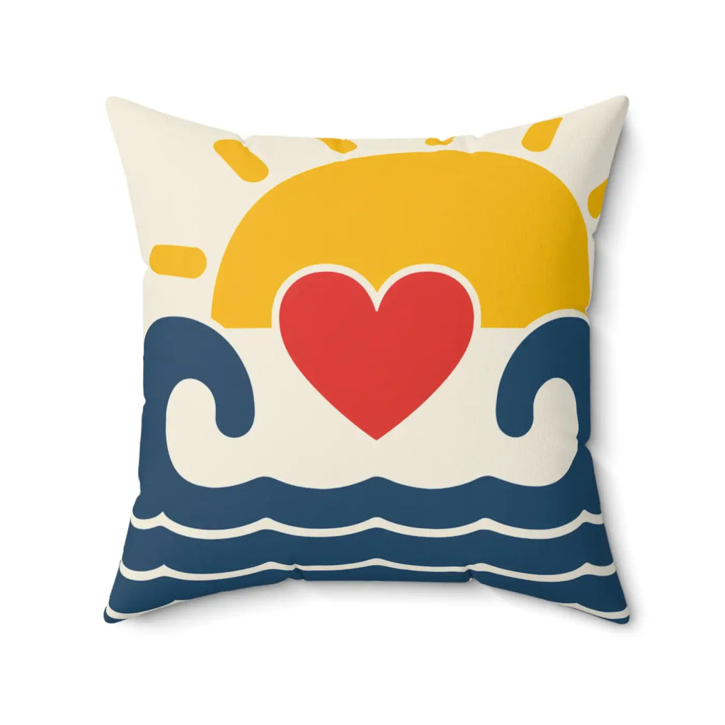 Stylish Indoor Pillows - Sun and Waves Spun Polyester - DipaliZ