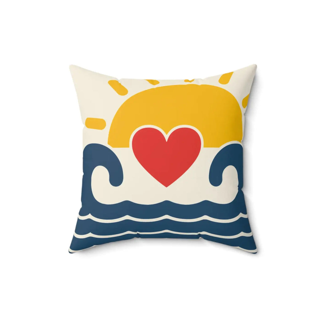Stylish Indoor Pillows - Sun and Waves Spun Polyester - DipaliZ