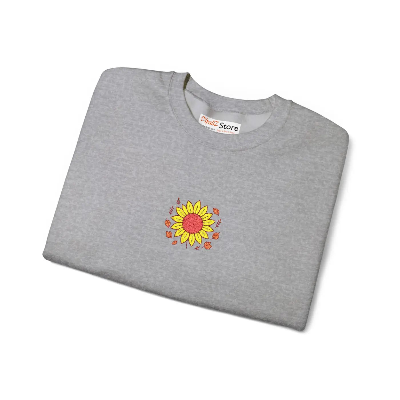 Cozy Fall Sweatshirt - Sunflower Embroidered Unisex - DipaliZ