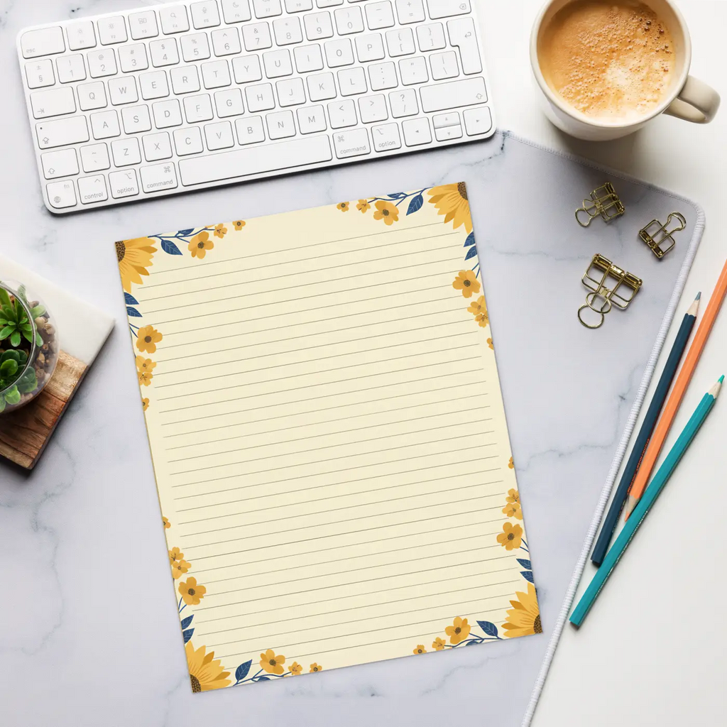 Sunflower Floral Ruled Notepads - Bright Ideas - DipaliZ