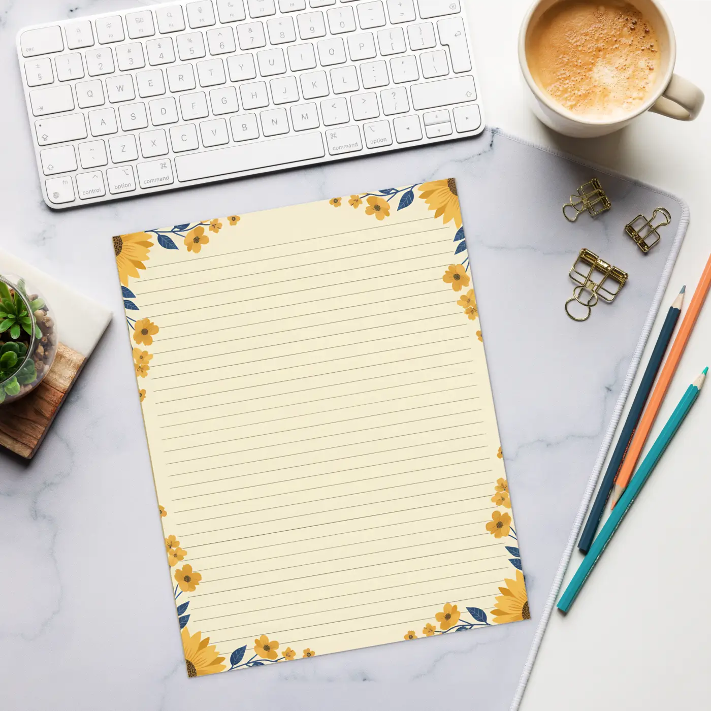 Sunflower Floral Ruled Notepads - Bright Ideas - DipaliZ