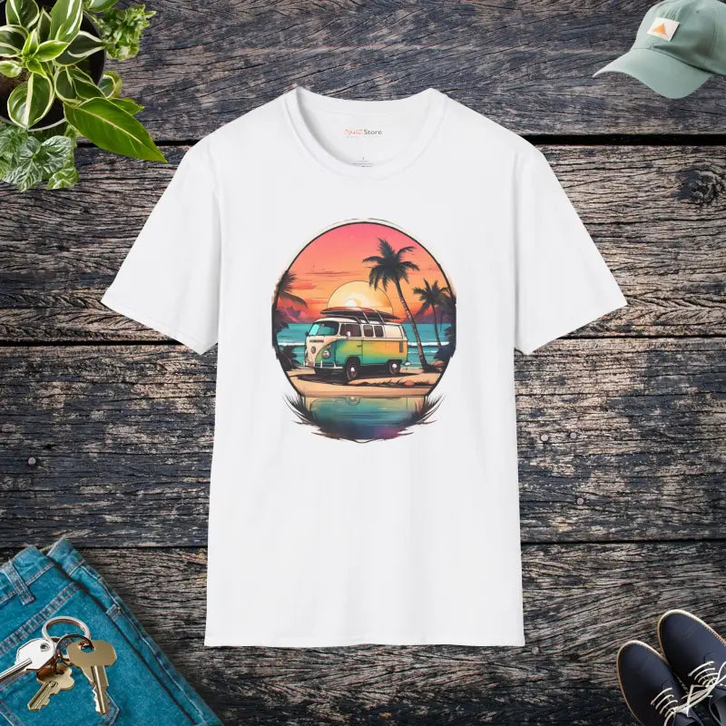 Vintage Van Vibes Tee - Sunset Voyage Comfort Style - DipaliZ