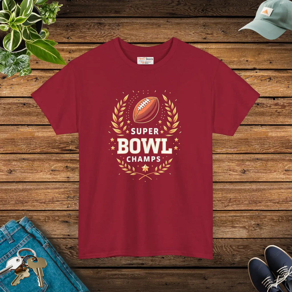 Super Football Champs Heavy Cotton Tee - Reinforced Shoulders - DipaliZ