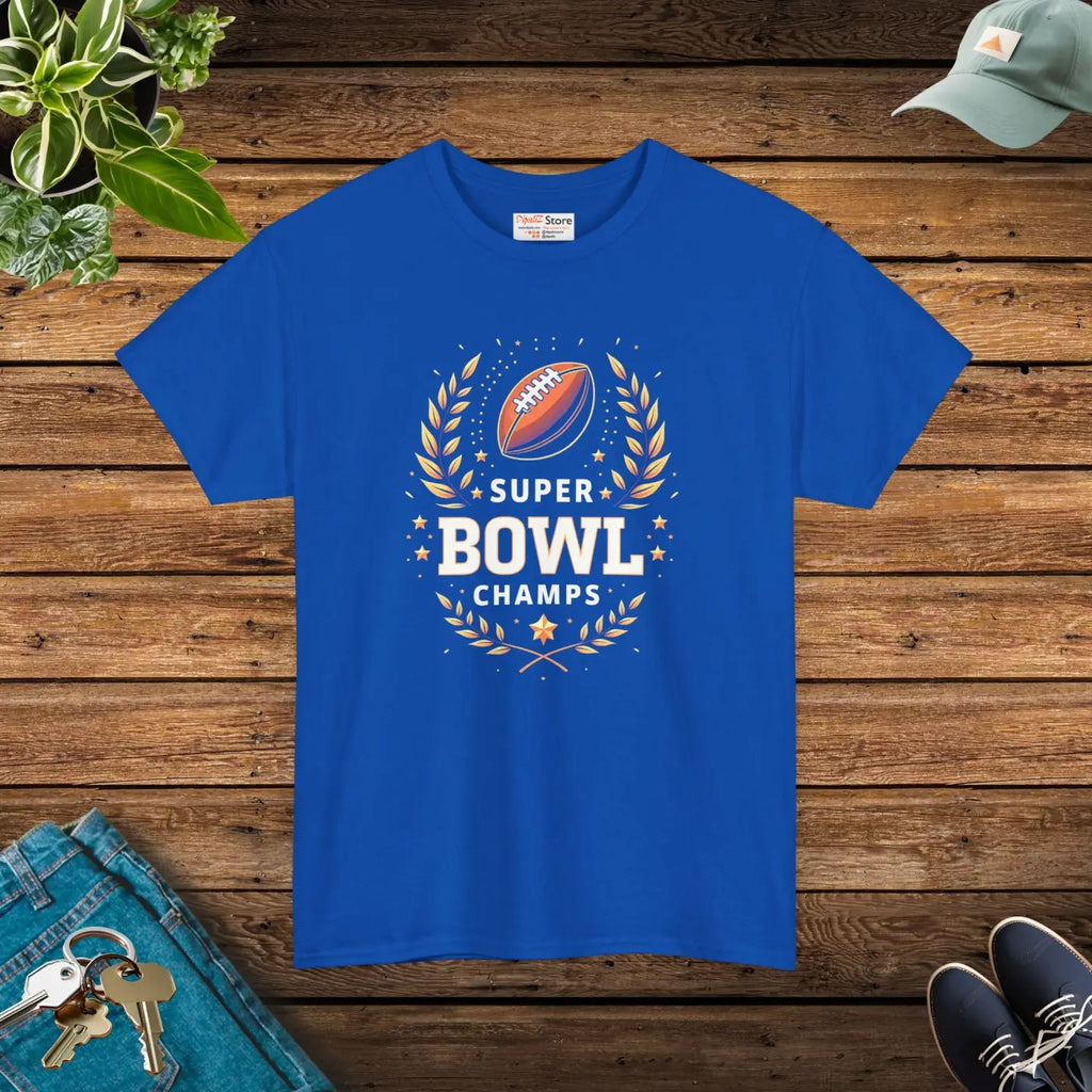Super Football Champs Heavy Cotton Tee - Reinforced Shoulders - DipaliZ