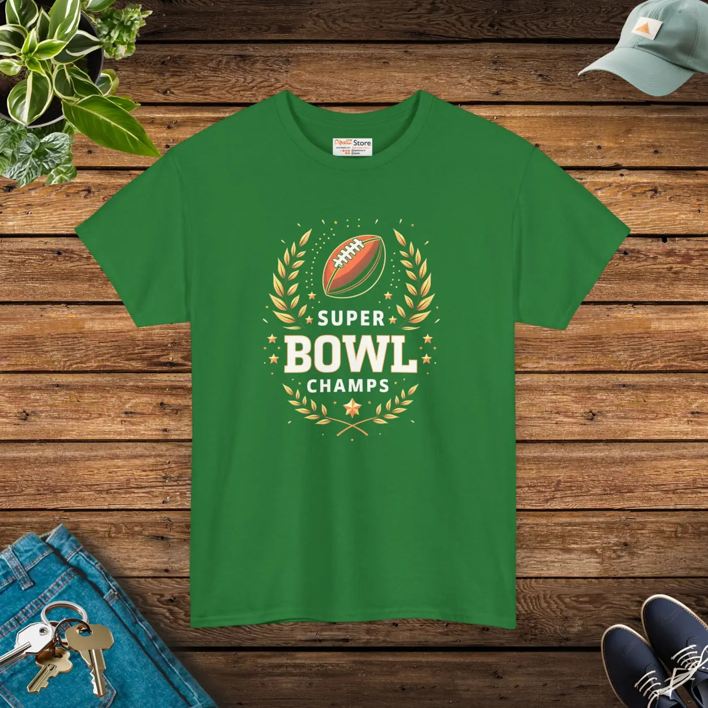 Super Football Champs Heavy Cotton Tee - Reinforced Shoulders - DipaliZ