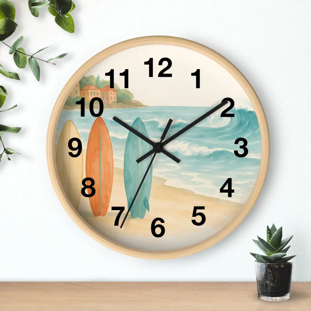 Surf Beach Wall Clock - Coastal Paradise Decor - DipaliZ
