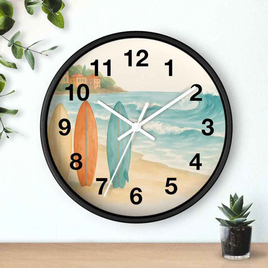Surf Beach Wall Clock - Coastal Paradise Decor - DipaliZ