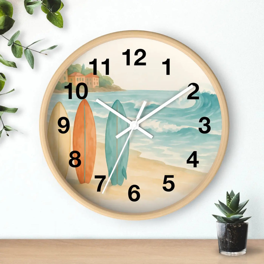 Surf Beach Wall Clock - Coastal Paradise Decor - DipaliZ