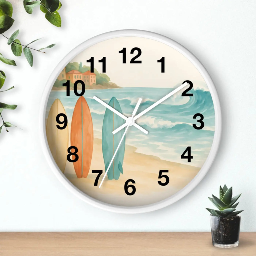 Surf Beach Wall Clock - Coastal Paradise Decor - DipaliZ