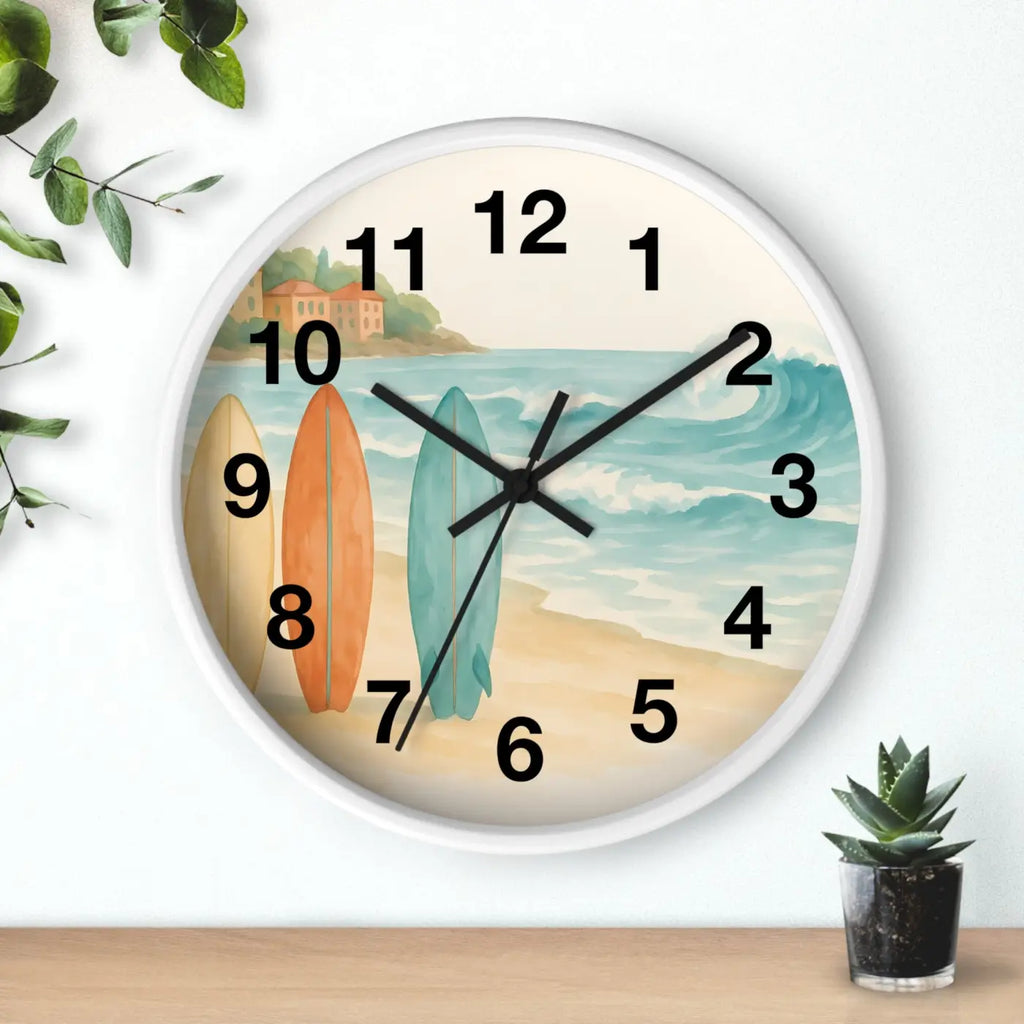 Surf Beach Wall Clock - Coastal Paradise Decor - DipaliZ