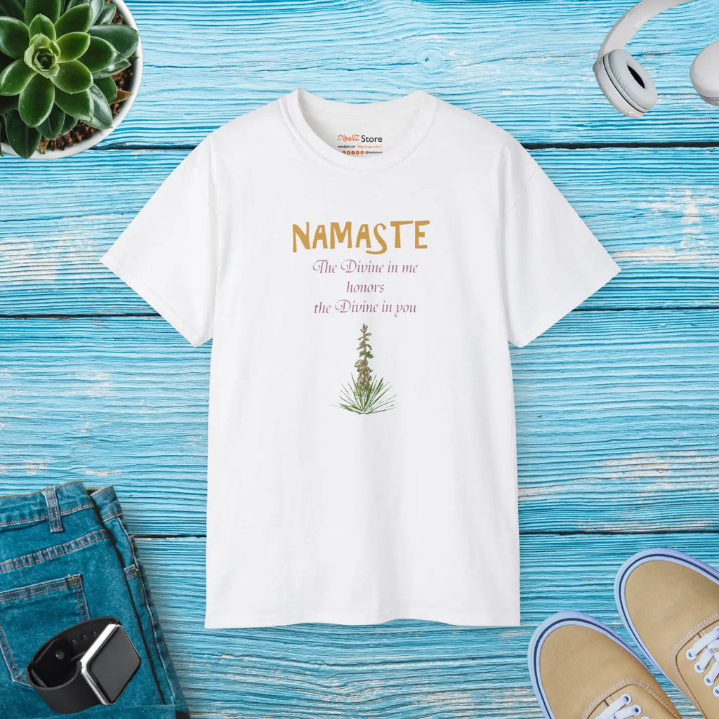 Namaste T-Shirt - The Divine In Me Honors You - DipaliZ