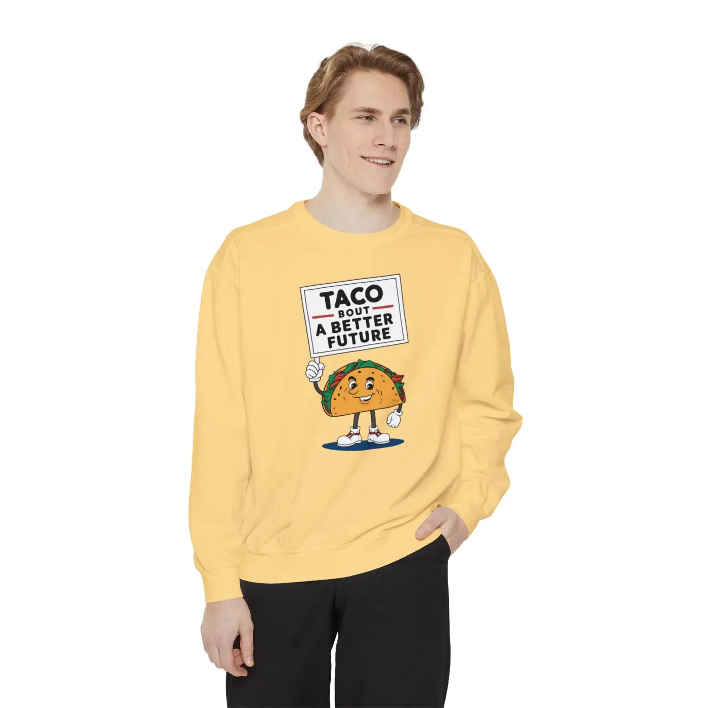 Luxurious Unisex Garment-Dyed Sweatshirt - Taco-Bout Cozy - DipaliZ