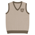 Tan Brown Trim Knit Vest - Timeless Everyday Style - DipaliZ