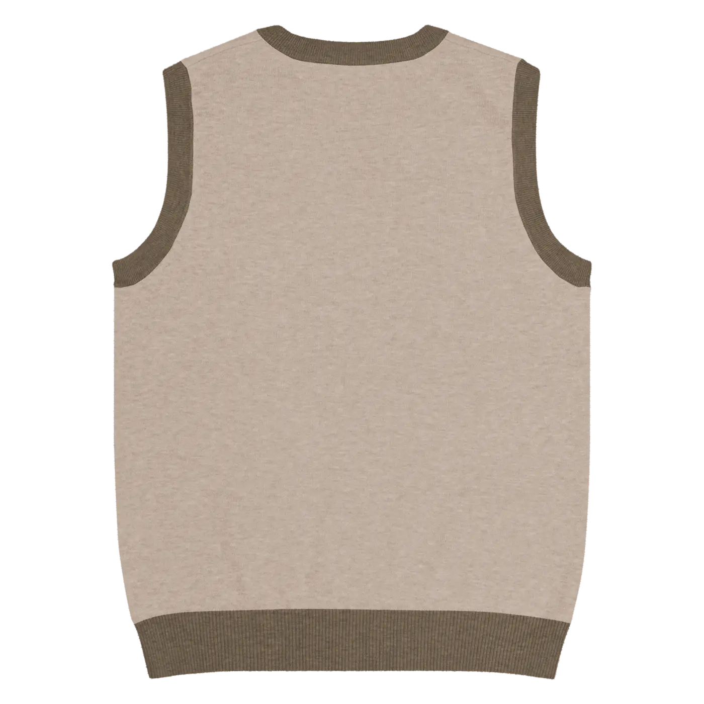 Tan Brown Trim Knit Vest - Timeless Everyday Style - DipaliZ