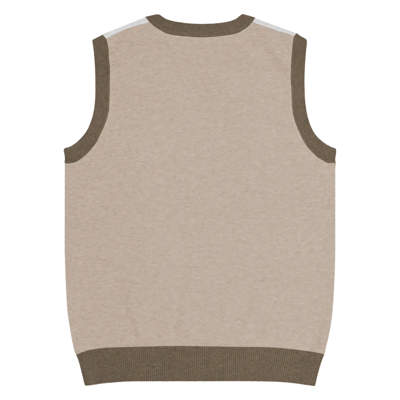 Tan Brown Trim Knit Vest - Timeless Everyday Style - DipaliZ