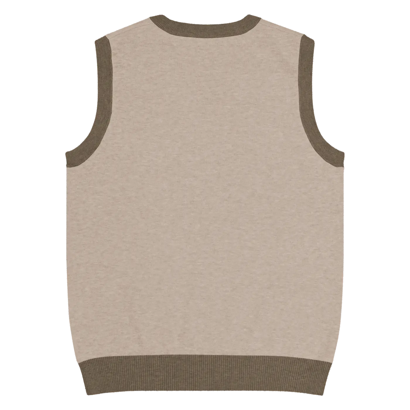 Tan Brown Trim Knit Vest - Timeless Everyday Style - DipaliZ
