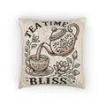 Woven Pillow Cozy Decor - Tea Time Bliss Design - DipaliZ