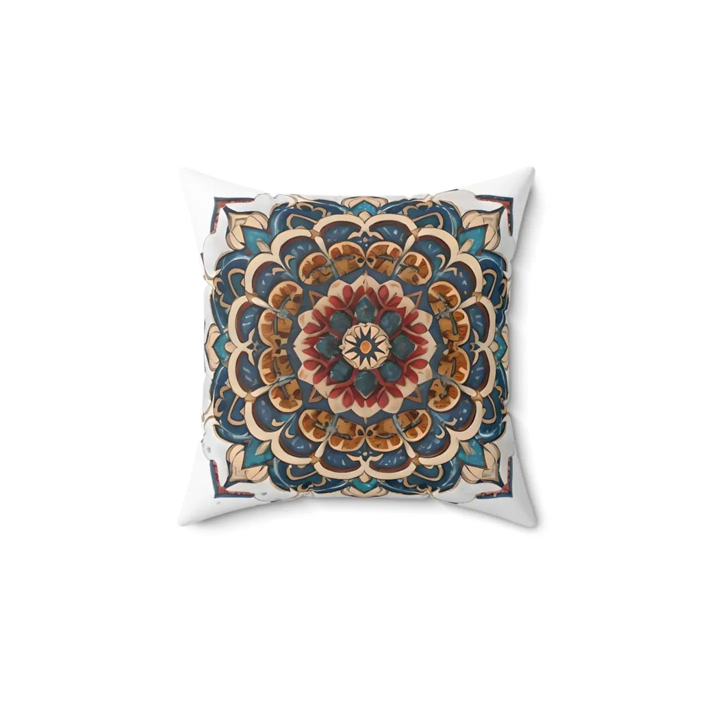 Red Mandal Geometric Throw Pillow - Spun Polyester Square - DipaliZ